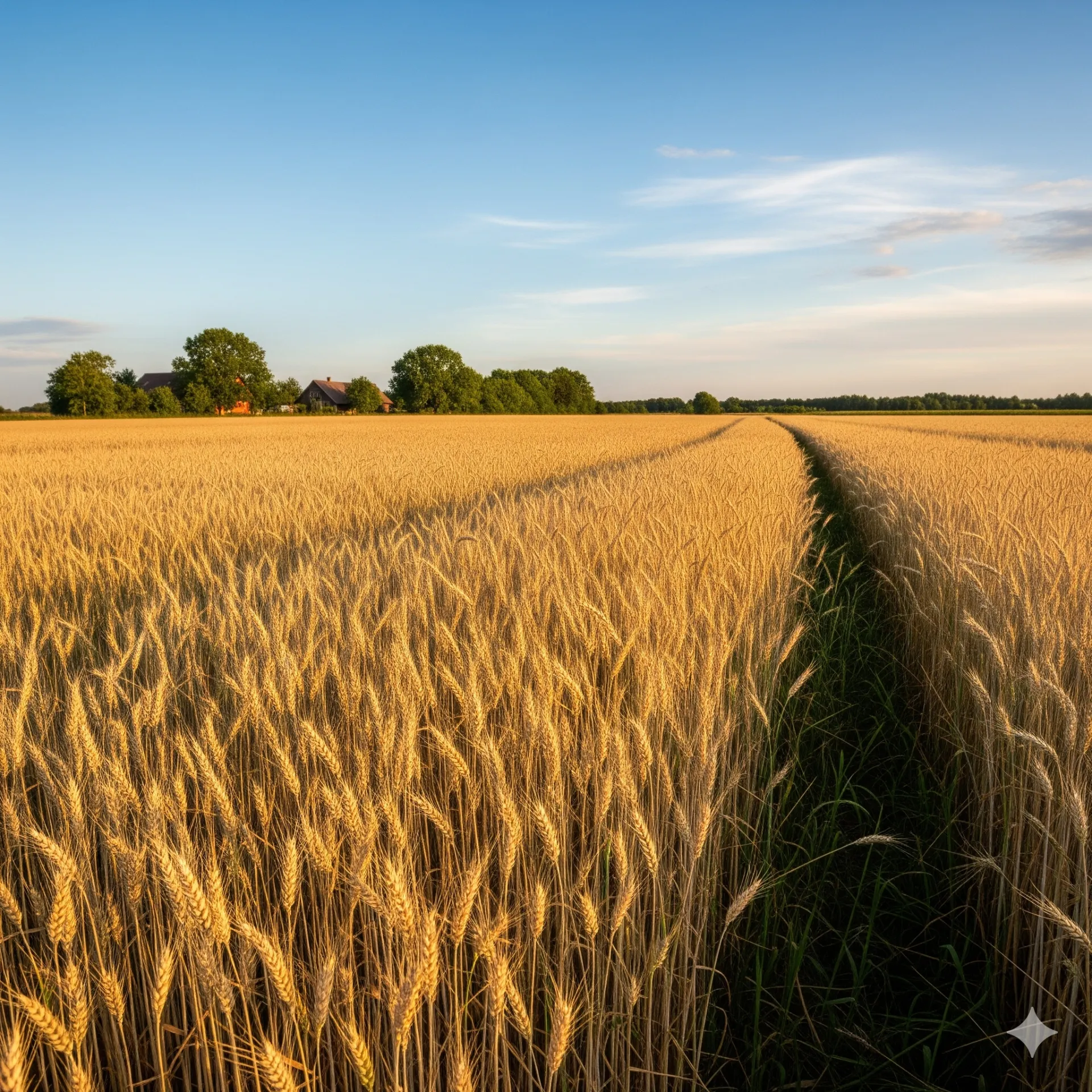 Champ de blé doré en Haïti sous un ciel bleu